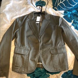 Olive Green J. Crew Casual Blazer Coat